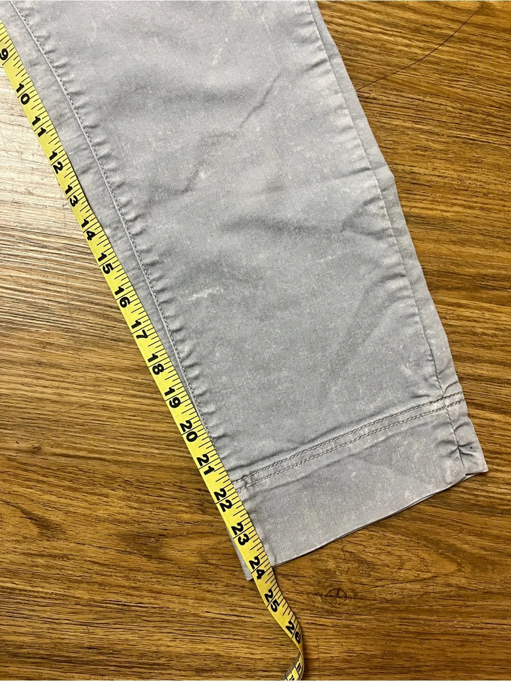 Free People Women’s Gray Faded Wash Ankle Cropped Pull-On Pants Capri Mid-Rise